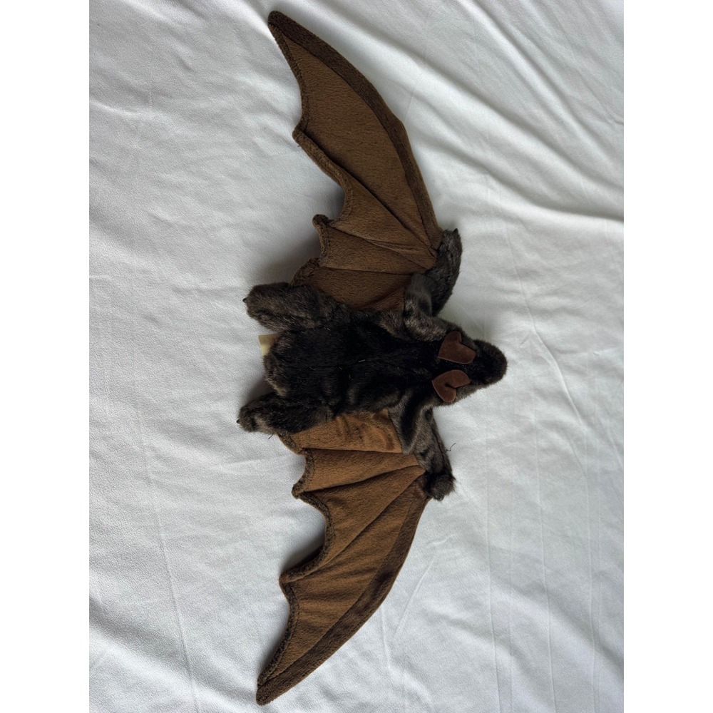 Folkmanis Brown Bat Hand Puppet Realistic Plush Gothic Halloween Aesthetic Toy